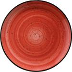 Assiettes plates rouges en porcelaine diamètre 17 cm 