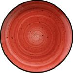 Assiettes plates rouges en porcelaine diamètre 25 cm 