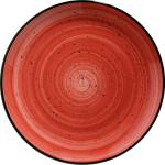 Assiettes plates rouges en porcelaine diamètre 27 cm 