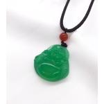 Pendentifs vert foncé à motif Bouddha en jade pour femme 