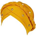 Bonnets de ski jaunes en satin à strass Tailles uniques look fashion pour femme 