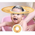 Bonnet de bain pour bébé Shampooing sûr Bonnet de douche Tête de baignoire Baignoire Rince-cheveux Protection pour tout-petits et enfants Empêche l'eau de pénétrer dans les yeux(Orange)