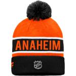 Bonnet d'hiver Fanatics Authentic Pro Game & Train Cuffed Pom Knit Anaheim Ducks universelle orange