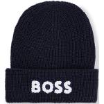 Bonnets en mailles HUGO BOSS BOSS bleues foncé à logo de créateur pour garçon de la boutique en ligne Hugoboss.fr avec livraison gratuite 