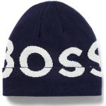 Bonnets en polaire HUGO BOSS BOSS bleues foncé à logo en coton de créateur pour garçon de la boutique en ligne Hugoboss.fr avec livraison gratuite 