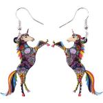 Colliers multicolores en acier à motif licornes fantaisie pour femme 