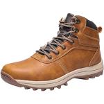 Chaussures de randonnée marron en cuir à fermetures éclair Pointure 44 look militaire pour homme 