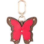 Porte-clés Borbonese multicolores en cuir à motif papillons en cuir 