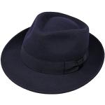 Chapeaux Fedora bleues foncé en laine Taille XS classiques pour homme 