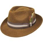 Chapeaux Fedora marron en laine 56 cm Taille XL classiques pour homme 