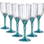 Bormioli Rocco 6X Bleu 245ml Florian Verres Cocktail - Ancien Art Deco Verre Cocktail Vin Gin Margarita Gobelets à Boire Ensemble-Cadeau