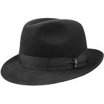 Chapeaux Fedora Borsalino noirs en feutre 58 cm Taille L look fashion pour femme 