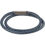 Bracelets de créateur HUGO BOSS BOSS Black bleues foncé en cuir en lot de 1 pour homme 