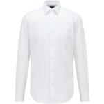 Chemises blanches à rayures en popeline rayées stretch à manches longues col kent look business pour homme 