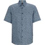 Chemises bleus clairs en lin stretch col kent Taille XL pour homme 