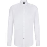 Chemises blanches à rayures en coton mélangé stretch look business pour homme 