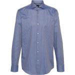 Chemises de créateur HUGO BOSS BOSS bleu nuit col italien bio éco-responsable à manches longues pour homme 
