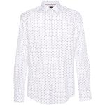 Chemises de créateur HUGO BOSS BOSS blanches en popeline imprimées stretch à manches longues classiques pour homme 