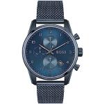 BOSS Montre Chronographe à Quartz pour Homme avec Bracelet milanais en Acier Inoxydable Bleu - 1513836