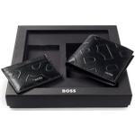 Porte-cartes en cuir de créateur HUGO BOSS BOSS noirs en cuir look fashion 