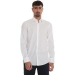 Chemises cintrées de créateur HUGO BOSS BOSS blanches en popeline stretch col kent look fashion pour homme en promo 