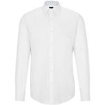 Chemises cintrées de créateur HUGO BOSS BOSS blanches en popeline col kent look fashion pour homme 