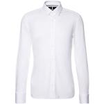 Chemises cintrées de créateur HUGO BOSS BOSS blanches en jersey stretch col kent look fashion pour homme 