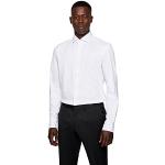 Chemises cintrées de créateur HUGO BOSS BOSS blanches en jersey stretch Taille L look fashion pour homme en promo 