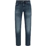 Jeans droits de créateur HUGO BOSS BOSS bleus en denim stretch W33 look fashion pour homme en promo 