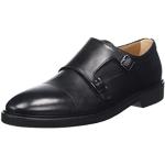 Chaussures montantes de créateur HUGO BOSS BOSS noires en cuir à boucles Pointure 43 look fashion pour homme 