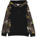 Sweats de créateur HUGO BOSS BOSS Kidswear noirs camouflage en coton mélangé à manches longues classiques pour femme en promo 