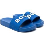Claquettes de piscine de créateur HUGO BOSS BOSS Kidswear bleues en caoutchouc à bouts en amande Pointure 41 pour homme 