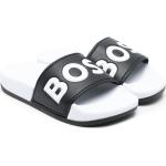 Claquettes de piscine de créateur HUGO BOSS BOSS Kidswear noires en caoutchouc à bouts ouverts Pointure 38 en promo 