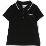 Polos à manches courtes de créateur HUGO BOSS BOSS Kidswear noirs à rayures en jersey enfant 