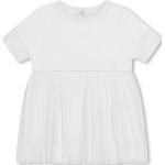 Robes plissées de créateur HUGO BOSS BOSS Kidswear blanches à manches courtes à col rond pour femme 