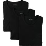 T-shirts col rond de créateur HUGO BOSS BOSS noirs en jersey à manches courtes à col rond en lot de 3 pour homme 
