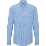 Chemises cintrées de créateur HUGO BOSS BOSS bleues à rayures stretch col kent Taille XS look fashion pour homme 