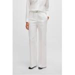 Pantalons taille haute blancs à effet froissé avec ceinture Taille M pour femme 