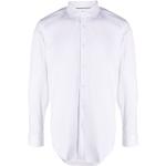 Chemises de créateur HUGO BOSS BOSS blanches en coton mélangé col italien à manches longues pour homme 