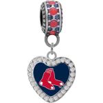 Boston Red Sox Crystal Heart Charm Compatible Avec Les Bracelets De Style Pandora. Peut Également Être Porté Comme Un Collier | Inclus.