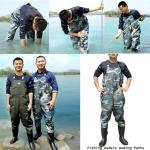 Cuissardes de pêche vertes camouflage en PVC imperméables respirantes pour homme 