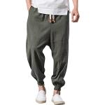 Pantalons de randonnée gris avec ceinture respirants stretch Taille XXL plus size look asiatique pour homme 