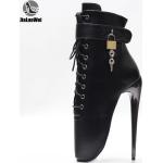 Chaussures de danse noires à bouts pointus Pointure 40 avec un talon de plus de 9cm plus size look sexy pour femme 