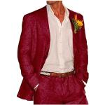 Vestes de costume de mariage saison été rouge bordeaux Taille XXL look fashion pour homme 