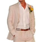 Vestes de costume de mariage saison été beiges Taille XL look fashion pour homme 