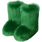 Chaussons verts en fausse fourrure en laine Pointure 38 look fashion pour homme 
