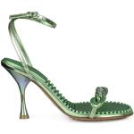 Sandales à talons de créateur BOTTEGA VENETA vertes en cuir Pointure 41 avec un talon de plus de 9cm pour femme 