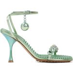 Sandales de créateur BOTTEGA VENETA vertes en cuir en cuir Pointure 38 look fashion pour femme 