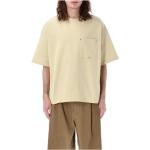 T-shirts col rond de créateur BOTTEGA VENETA jaunes en coton à manches courtes à col rond Taille XS look casual 