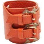 Bracelets de créateur BOTTEGA VENETA orange en cuir en cuir seconde main look vintage 